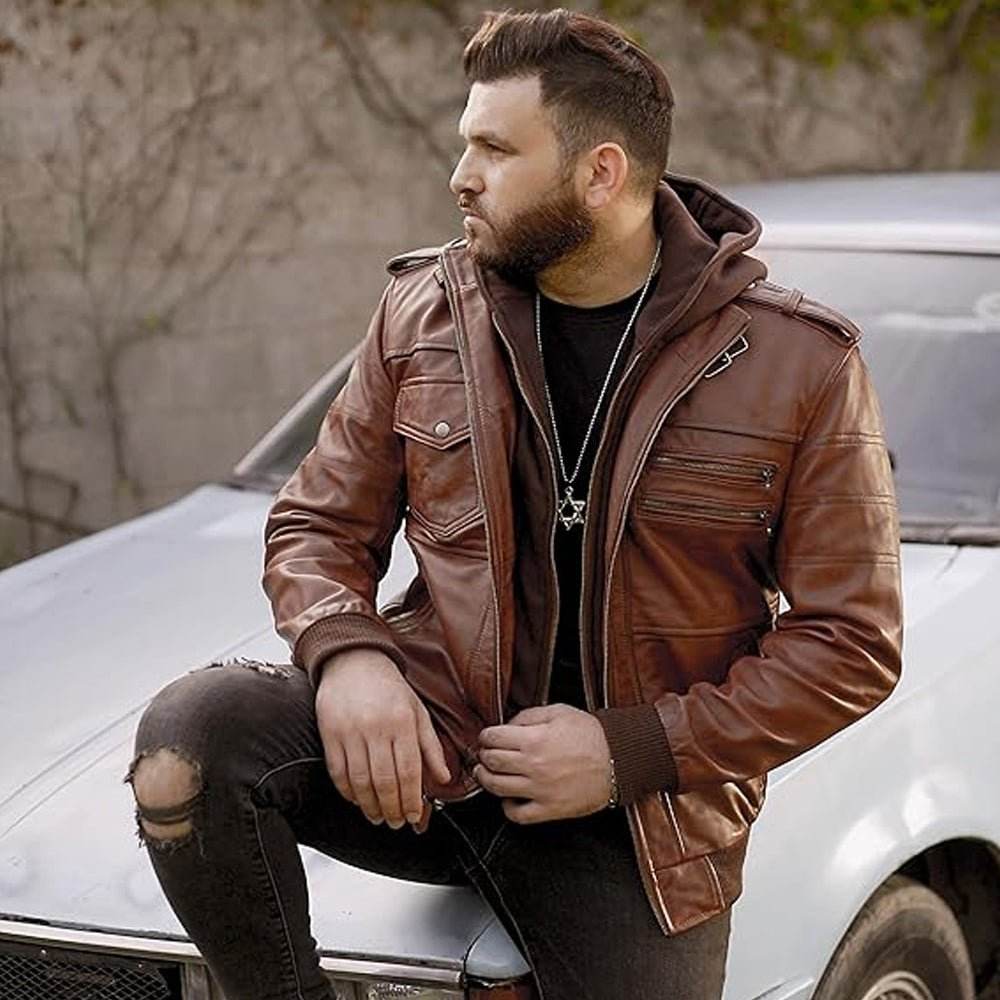 Hooded Leather Jackets, Genuine Leather Jacket | Get Now Limited