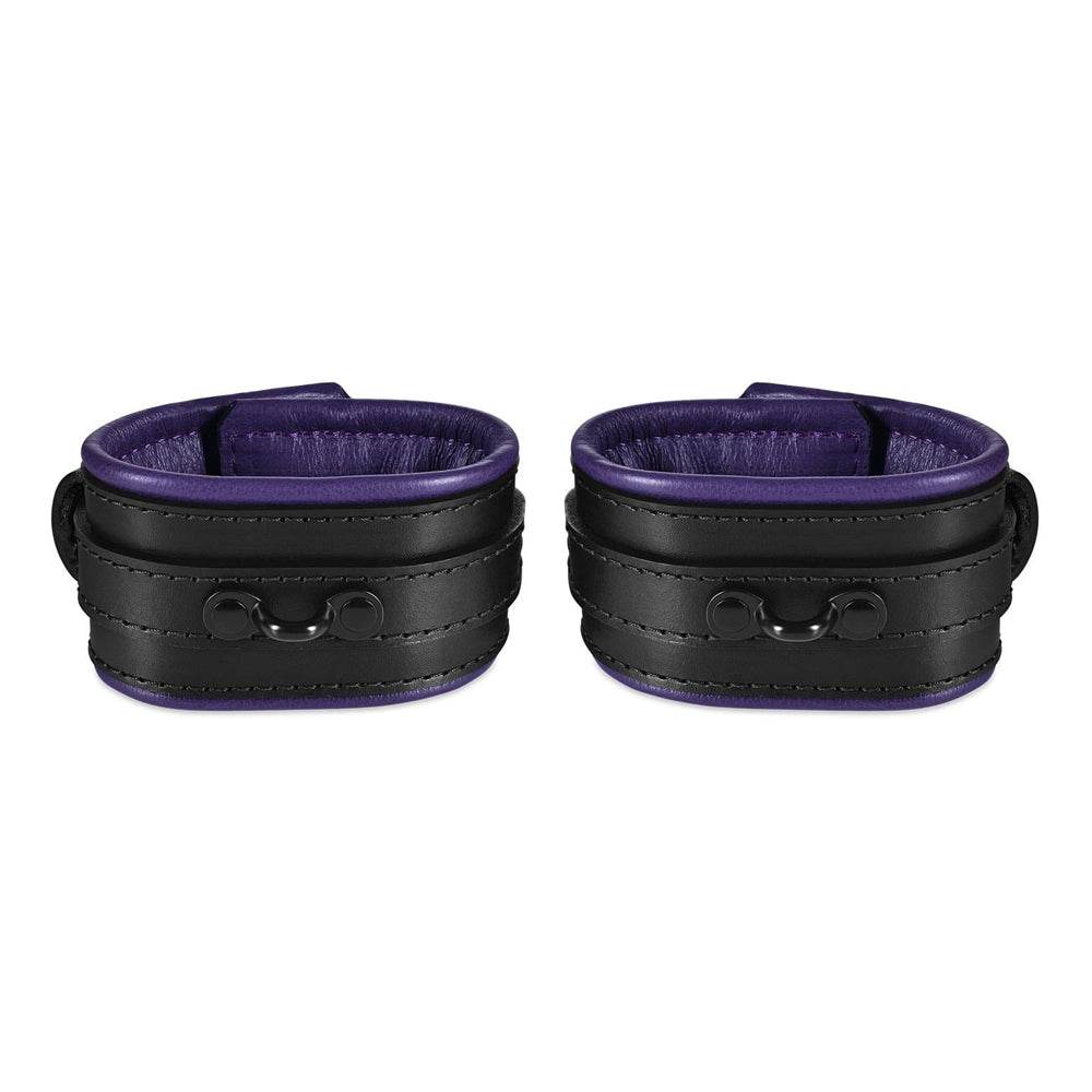 Leather Wrist Cuff Set Black/Purple - CoreFlexInd