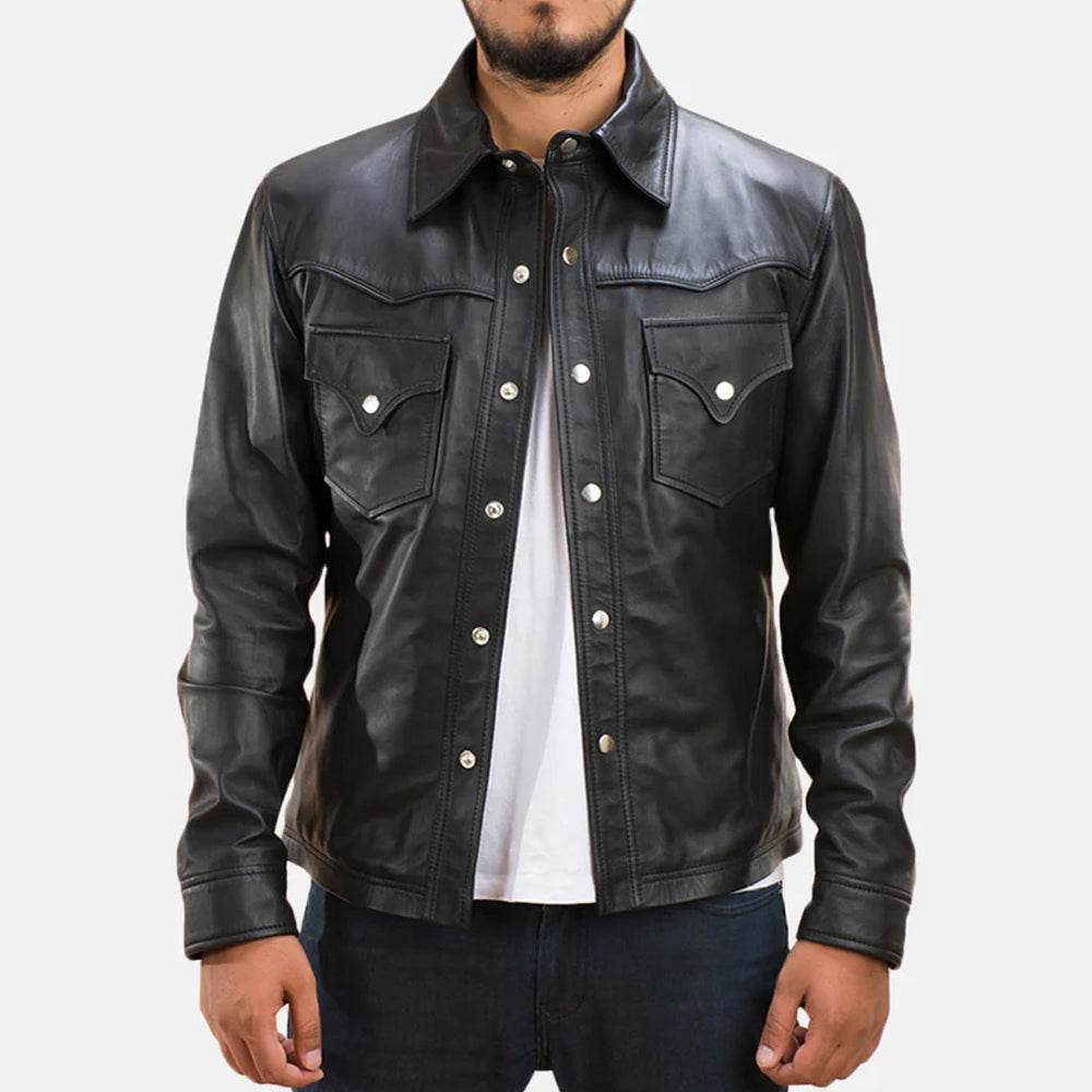 Male Leather Shirt - CoreFlexInd