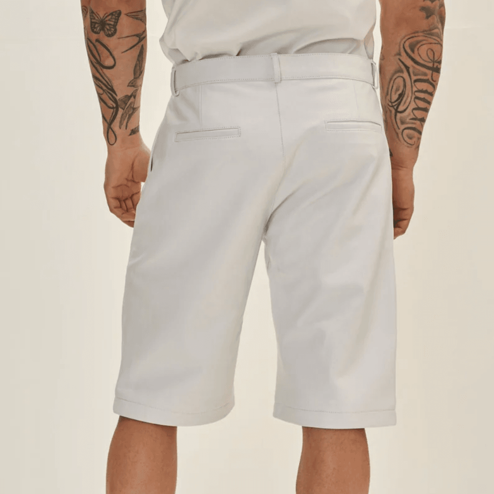White Leather Shorts - CoreFlexInd