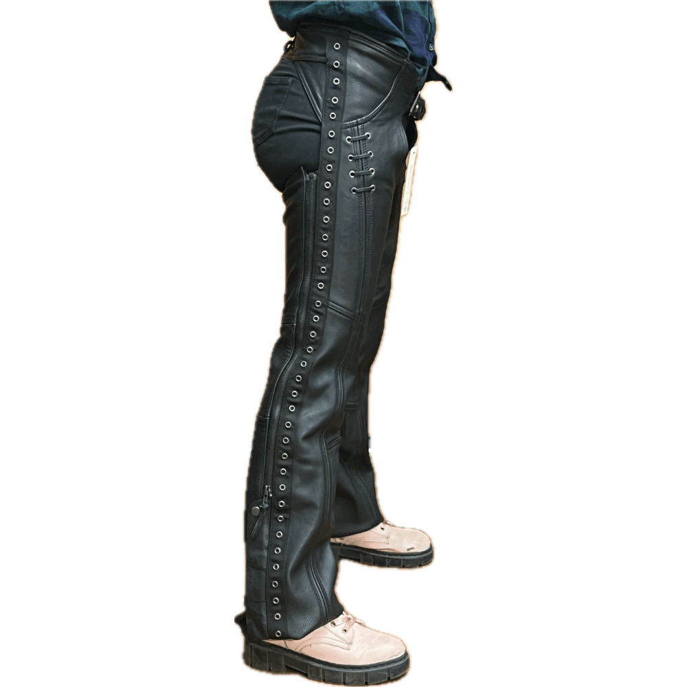 Women's Motorcycle Leather Chaps - CoreFlexInd