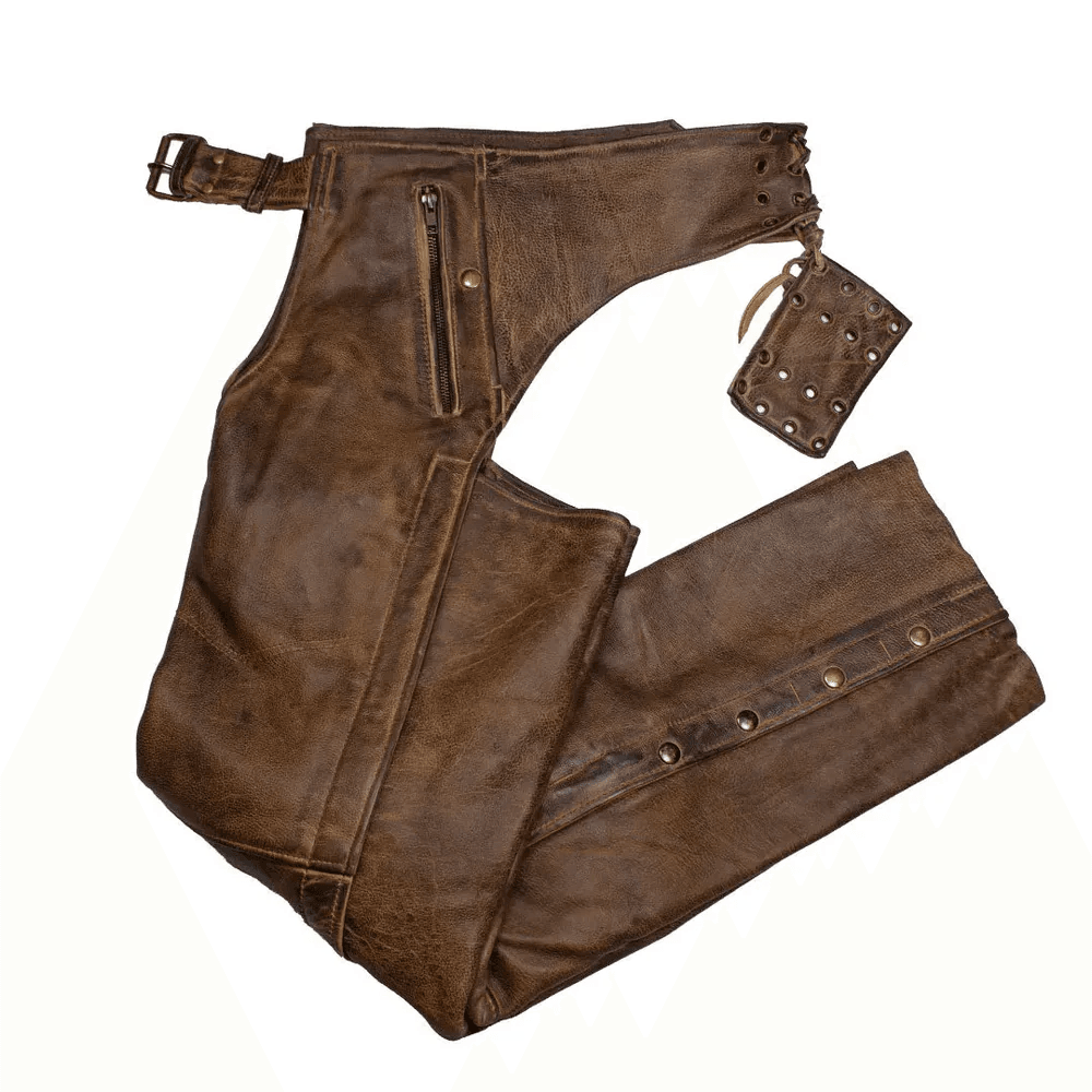Brown Leather Riding Chaps - CoreFlexInd