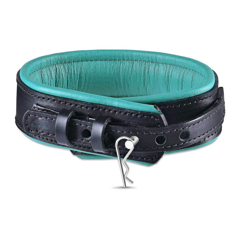 Leather Collar Black/Teal - CoreFlexInd