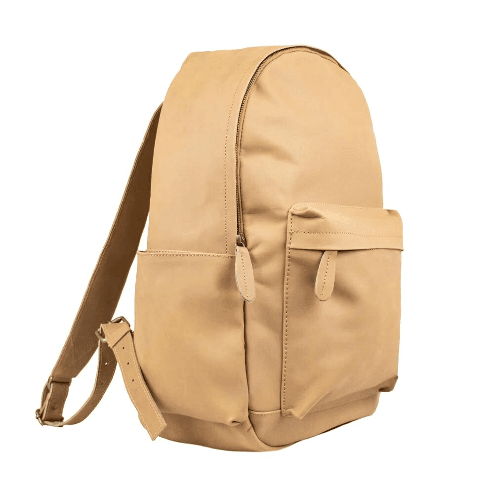 Camel Leather Backpack For Professionals - CoreFlexInd