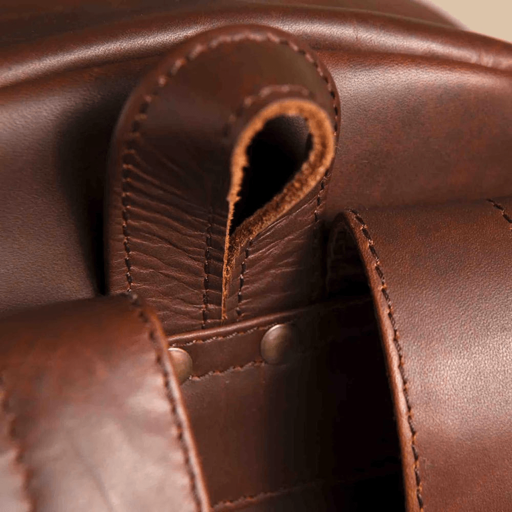 Classic Brown Leather Backpack - CoreFlexInd