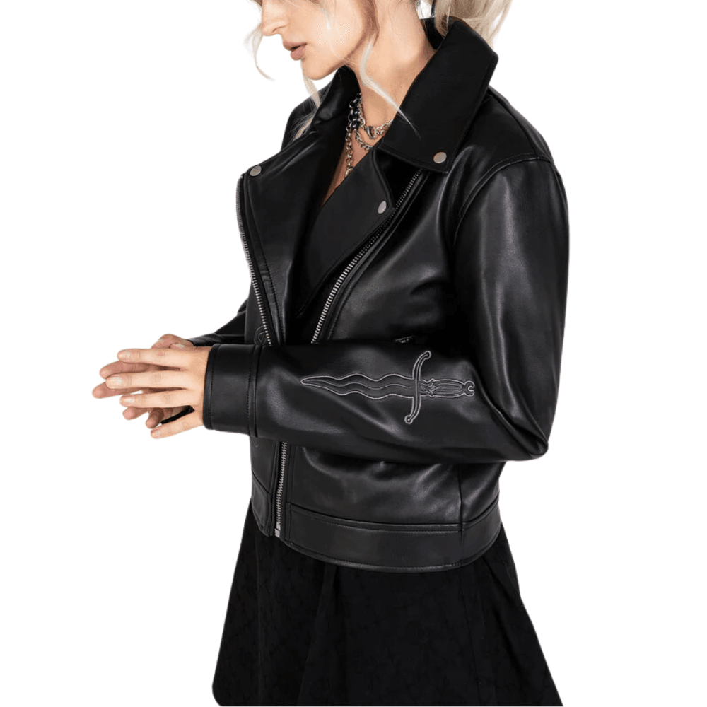 Sigil Embroidered Natural Leather Jacket - CoreFlexInd