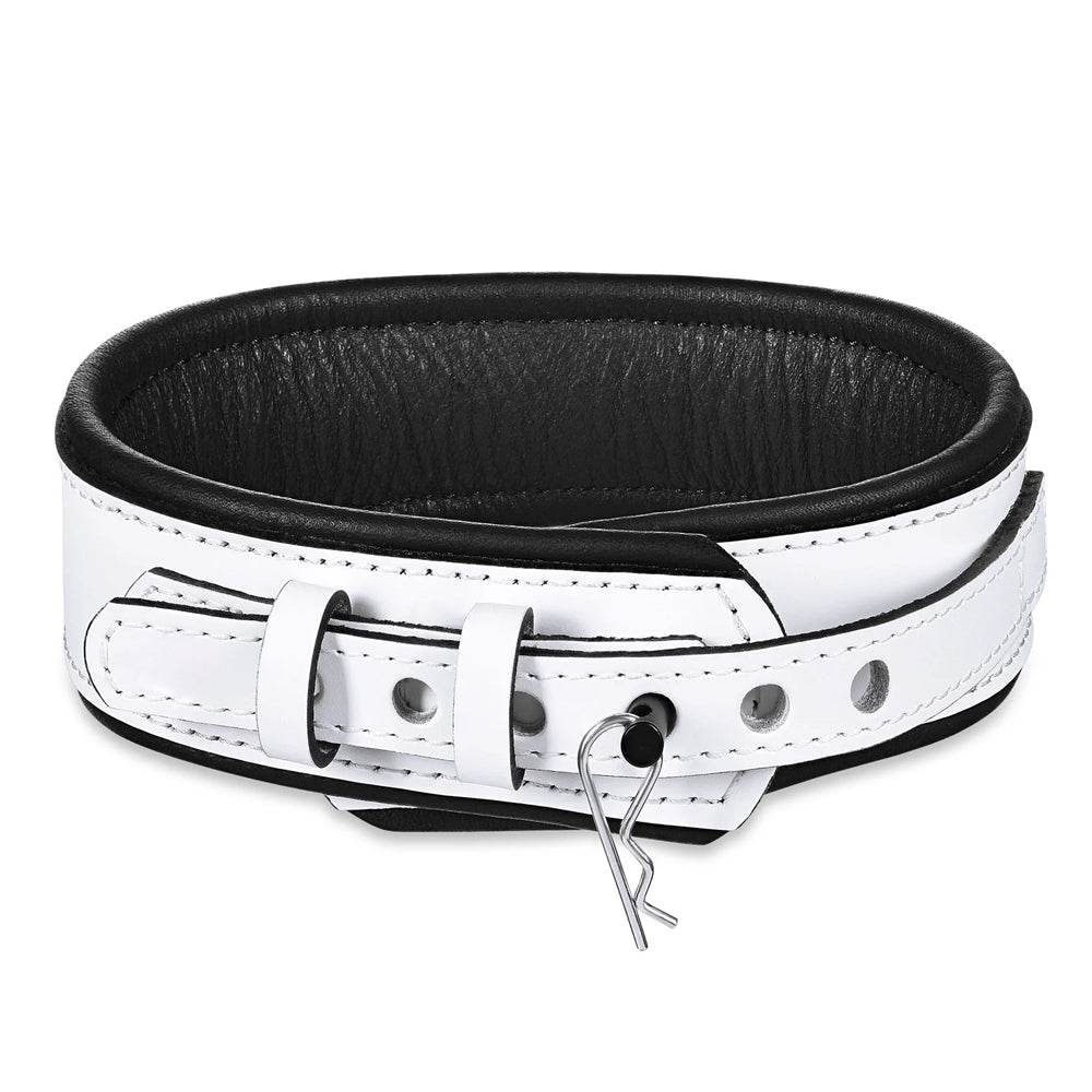 Leather Collar White/Black - CoreFlexInd