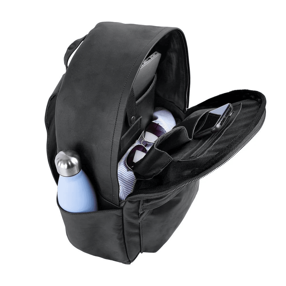 Classic Black Leather Backpack - CoreFlexInd
