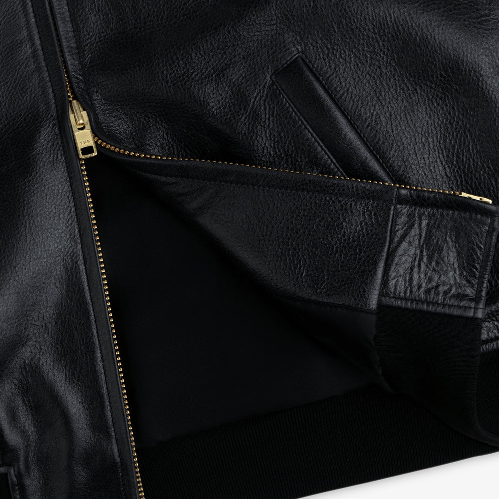 ALD Technics Varsity Leather Jacket Black