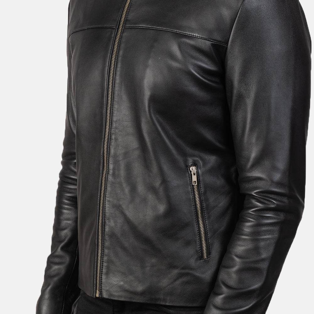 Adornica Black Leather Biker Jacket Australia - CoreFlexInd