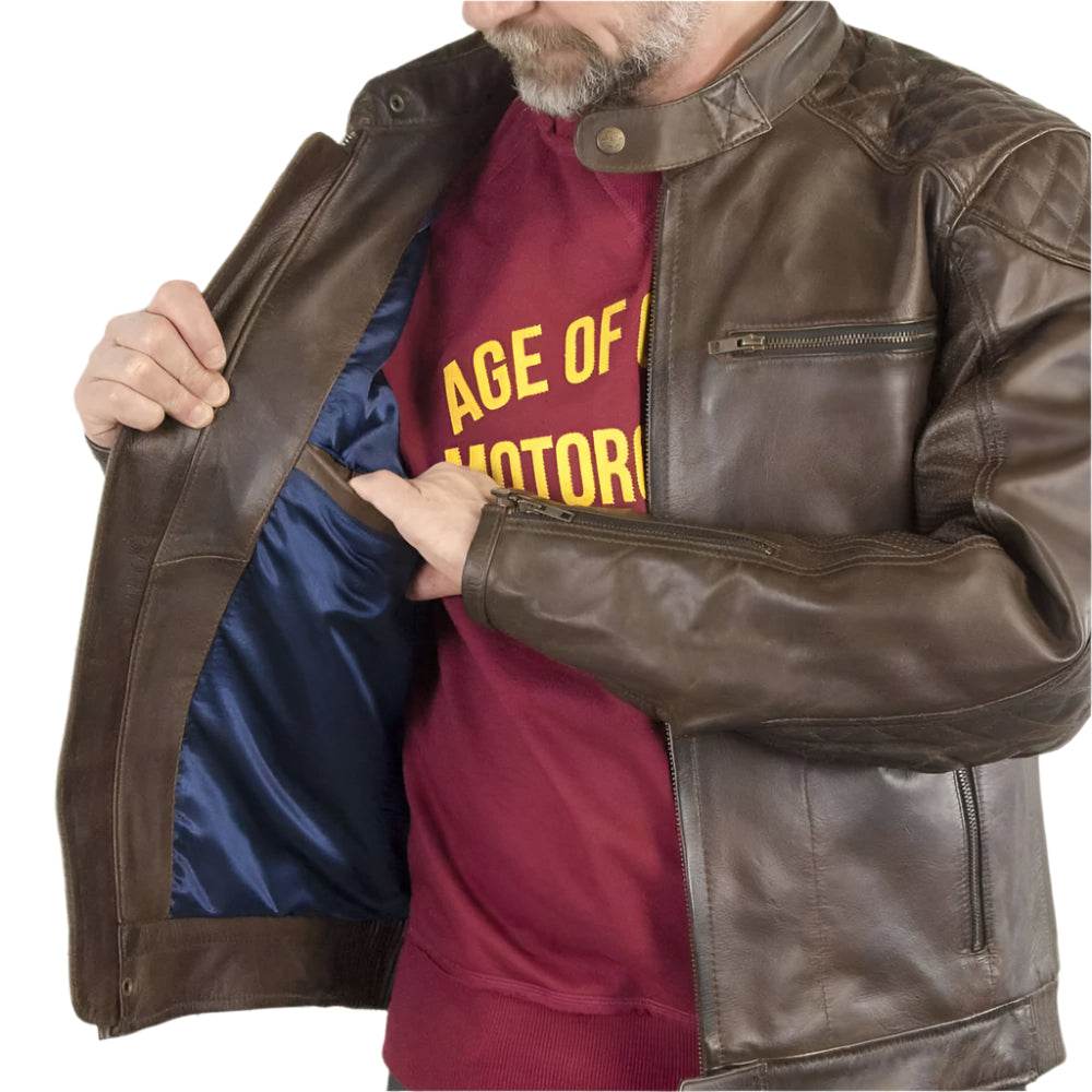 Age Of Glory Rogue Leather Jacket in Brown - CoreFlexInd