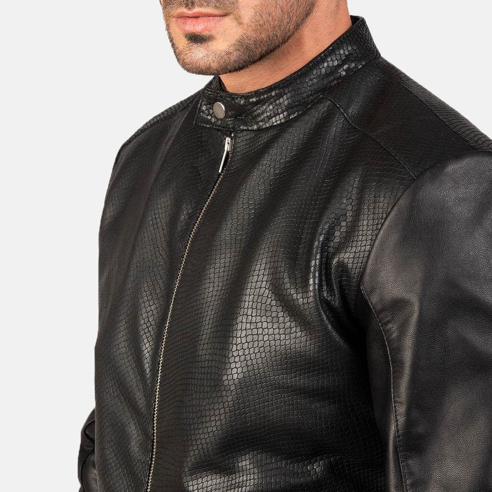 Avan Black Leather Bomber Jacket - CoreFlexInd