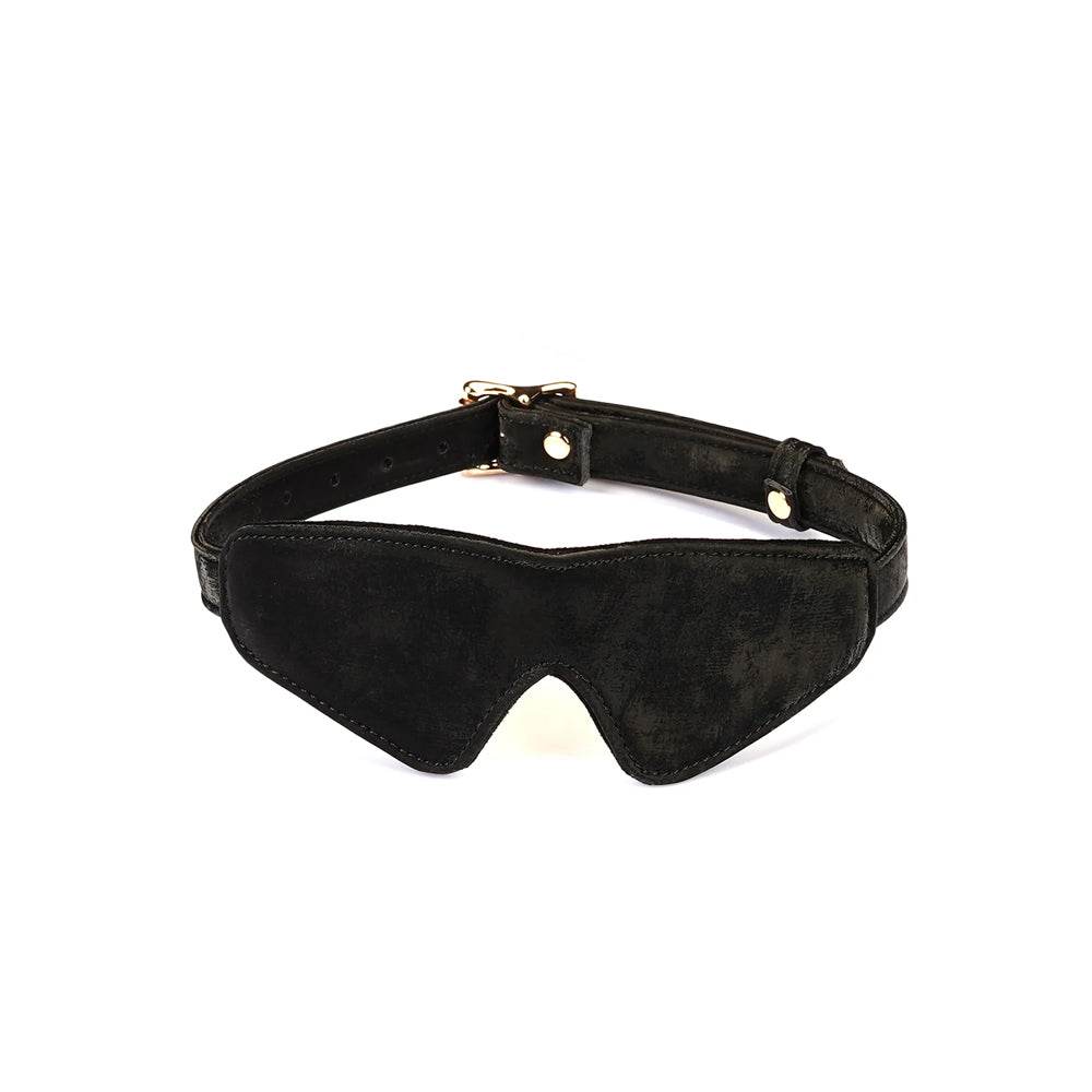 blindfold goggles Black Blindfold with Gold Buckle, Customization and Fitting