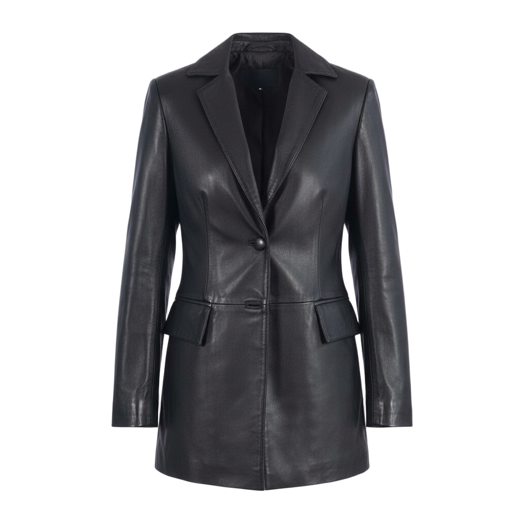 Black Leather Blazer Womens, Genuine Leather Jacket With Customization — free download