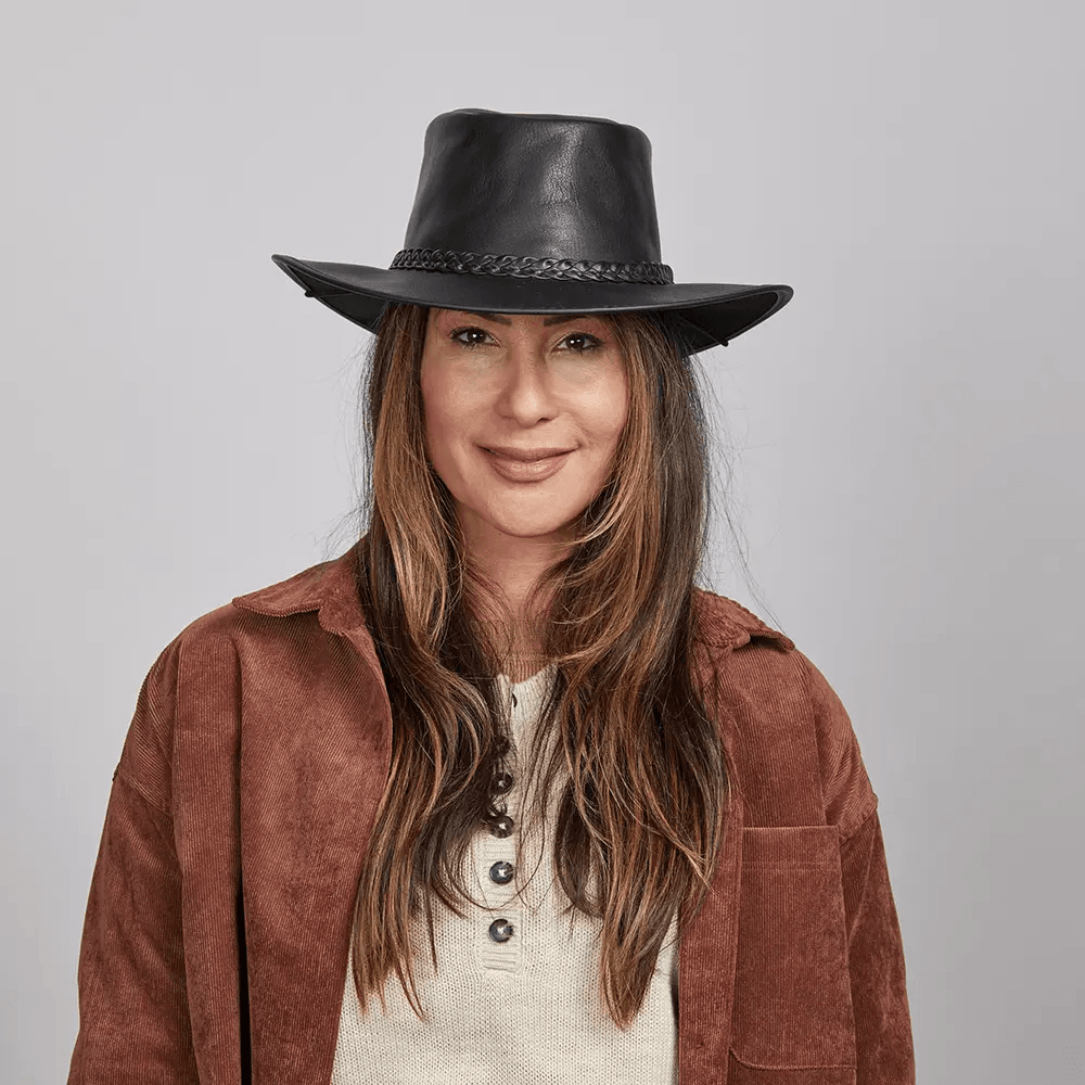 Black Leather Hat Womens - CoreFlexInd