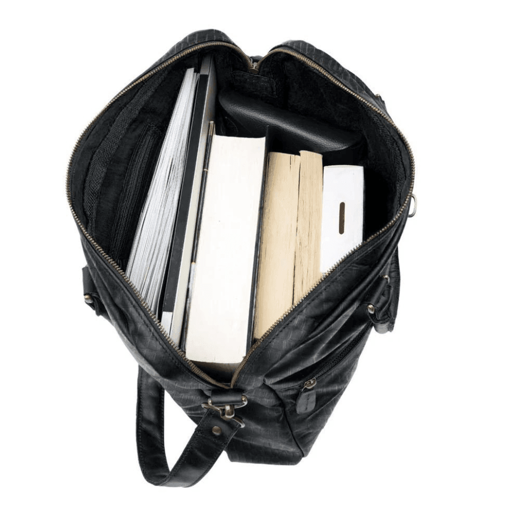 Black Leather Satchel - CoreFlexInd