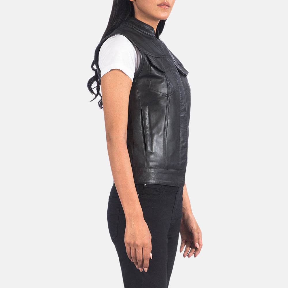 Black Leather Vest Womens - CoreFlexInd