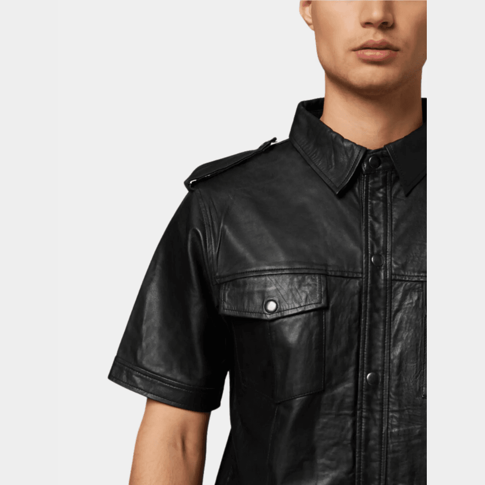 Black and Leather T Shirt - CoreFlexInd