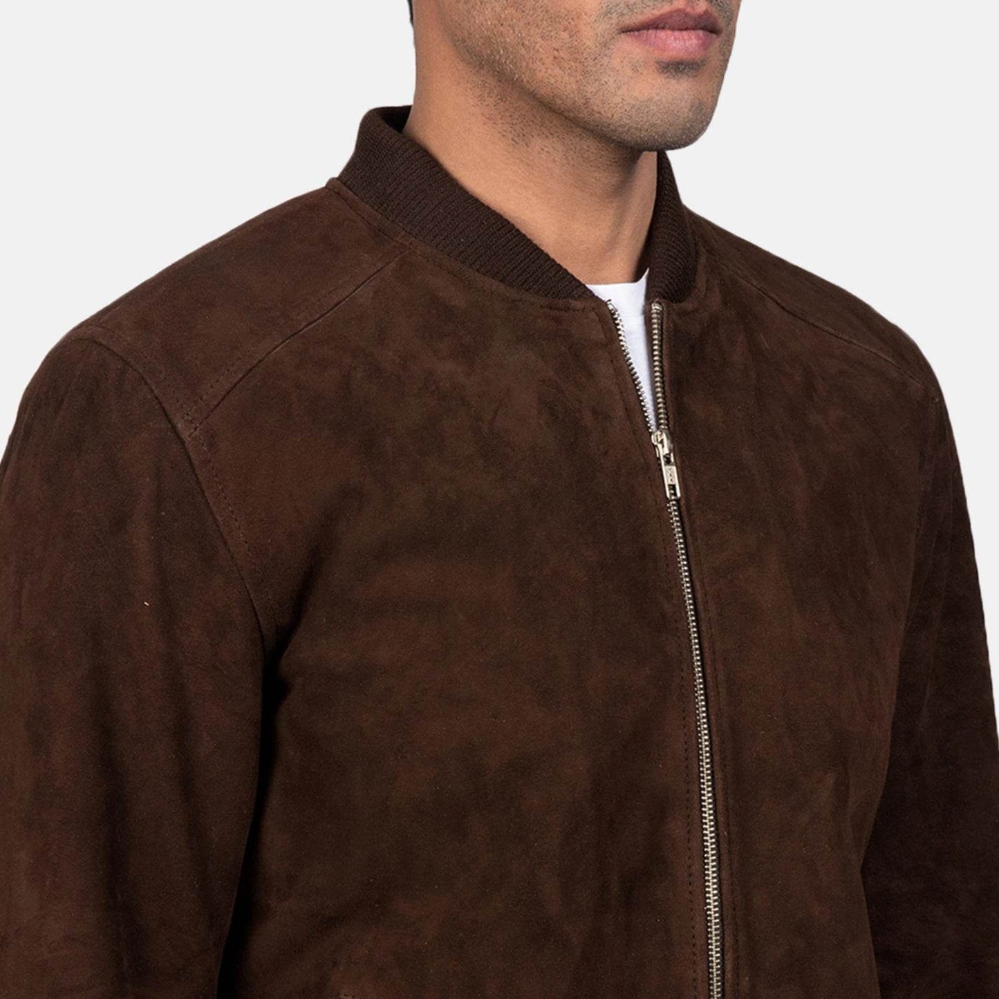 Blain Mocha Suede Bomber Jacket - CoreFlexInd
