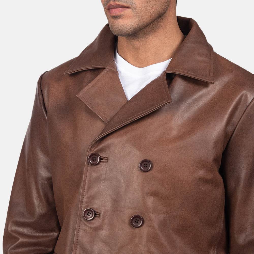 Brown Leather Blazer Men - CoreFlexInd
