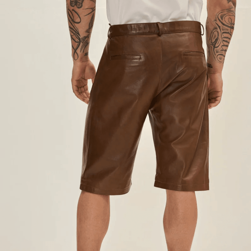 Brown Leather Shorts - CoreFlexInd