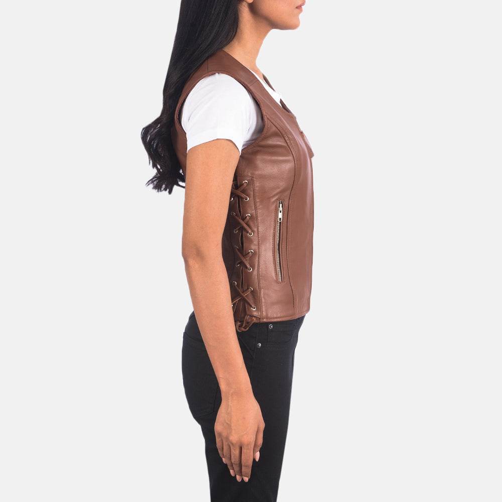Brown Leather Vest Womens - CoreFlexInd