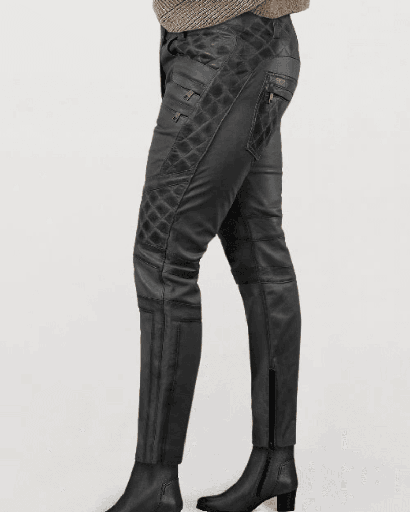 Carrier Burnt Charcoal Leather Pants - CoreFlexInd