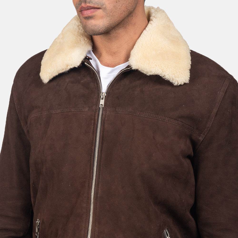 Coffner Brown Shearling Fur Jacket - CoreFlexInd