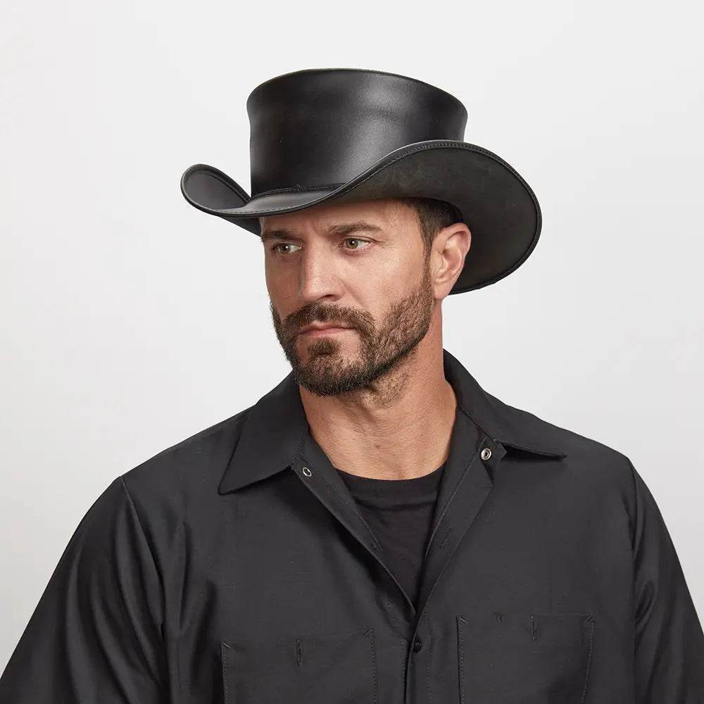 Wide Brim Leather Hat - CoreFlexInd