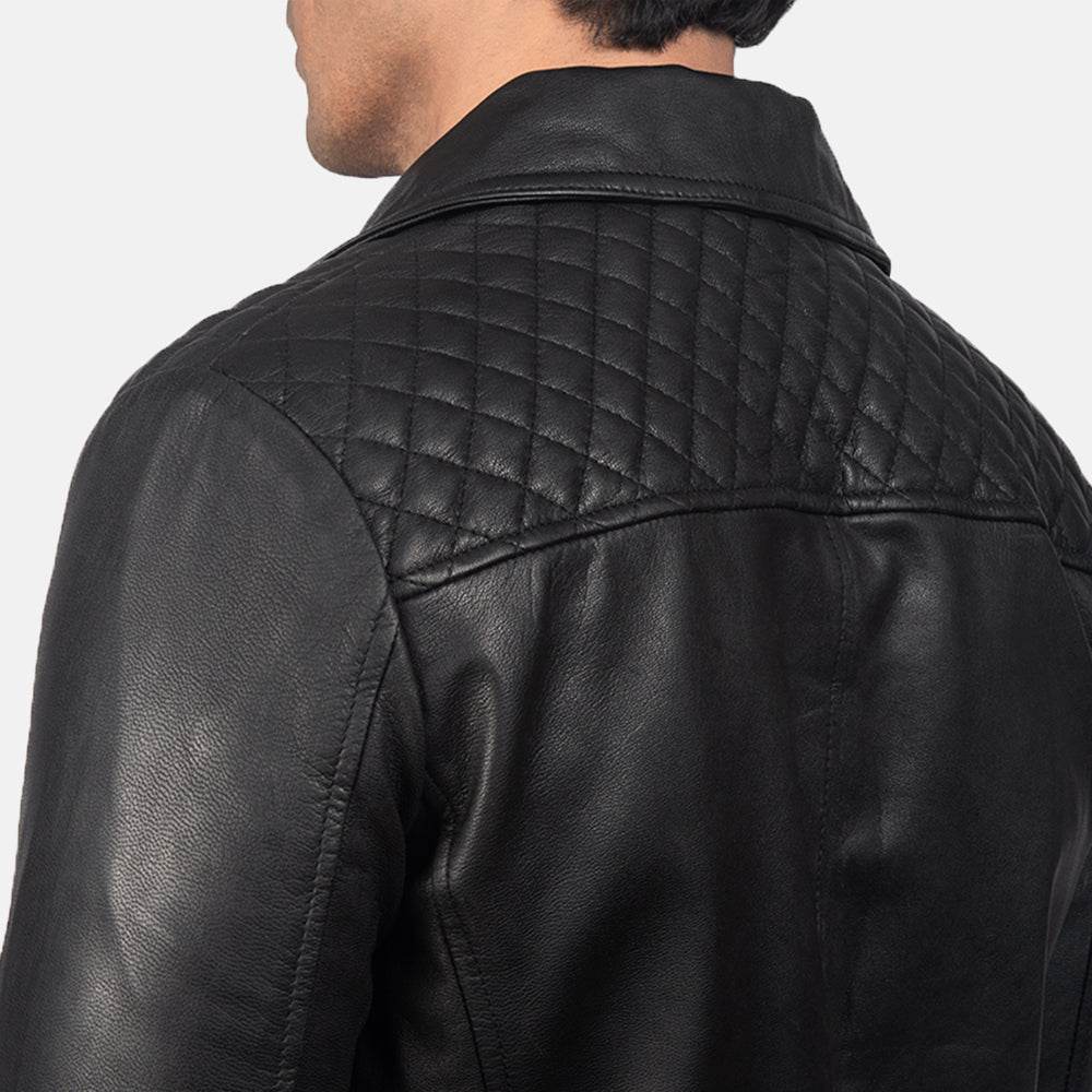 Danny Quilted Black Leather Biker Jacket - CoreFlexInd