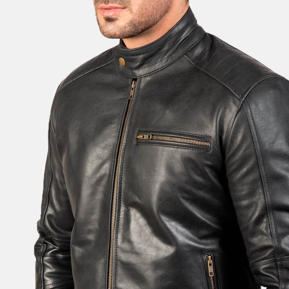 Mens Leather Moto Jacket - CoreFlexInd