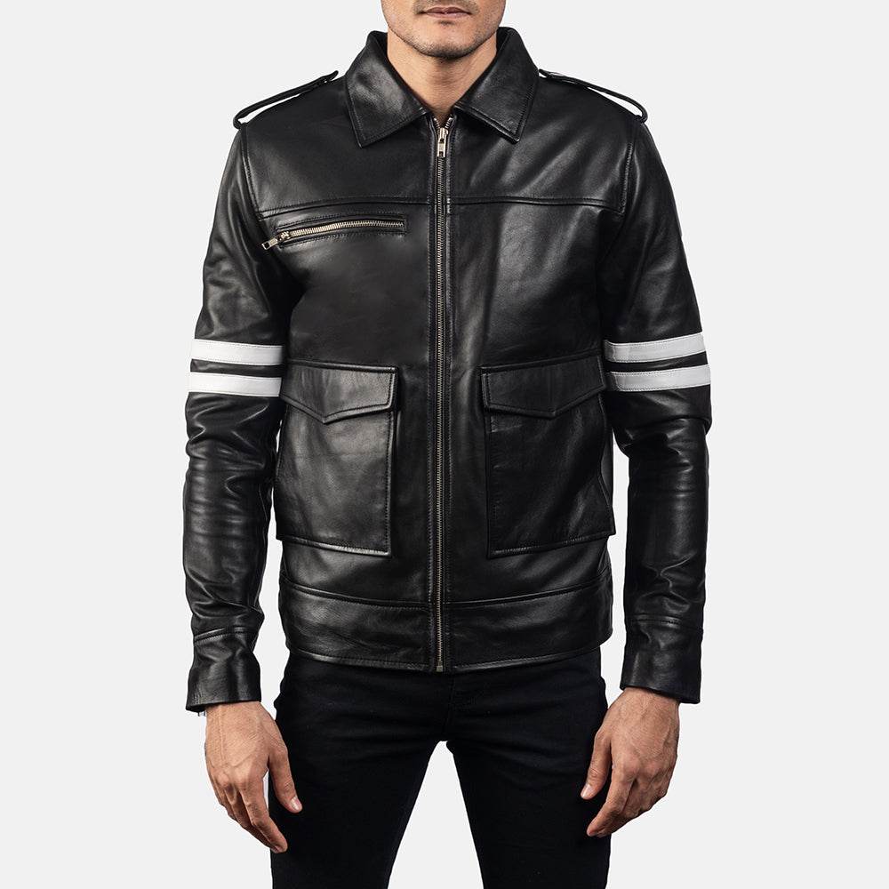 Dragonhide Black Leather Jacket - CoreFlexInd