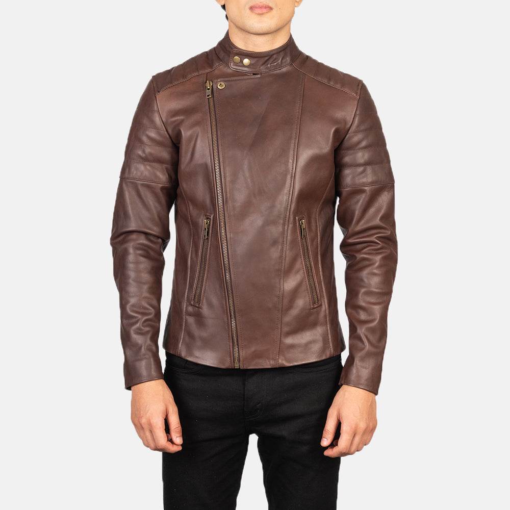 Faisor Brown Leather Jacket - CoreFlexInd