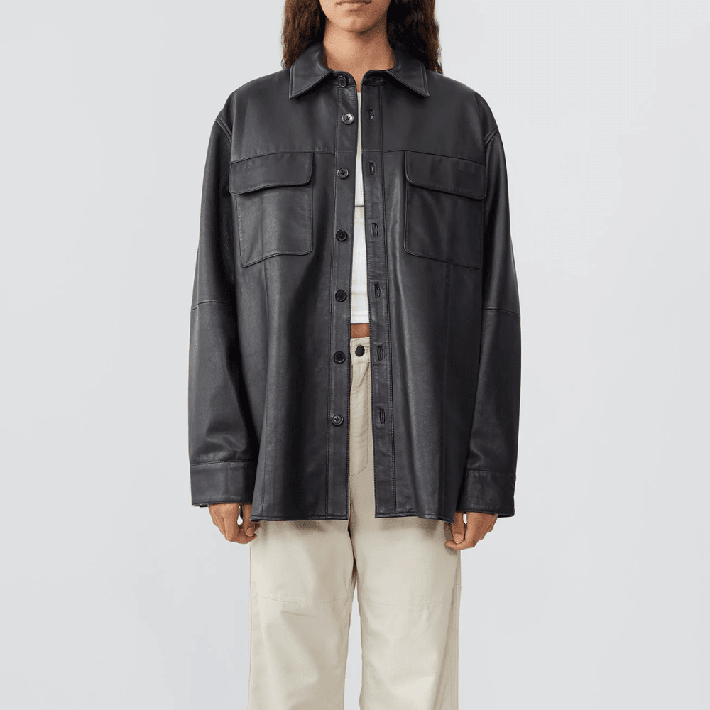Faux Leather Overshirt - CoreFlexInd