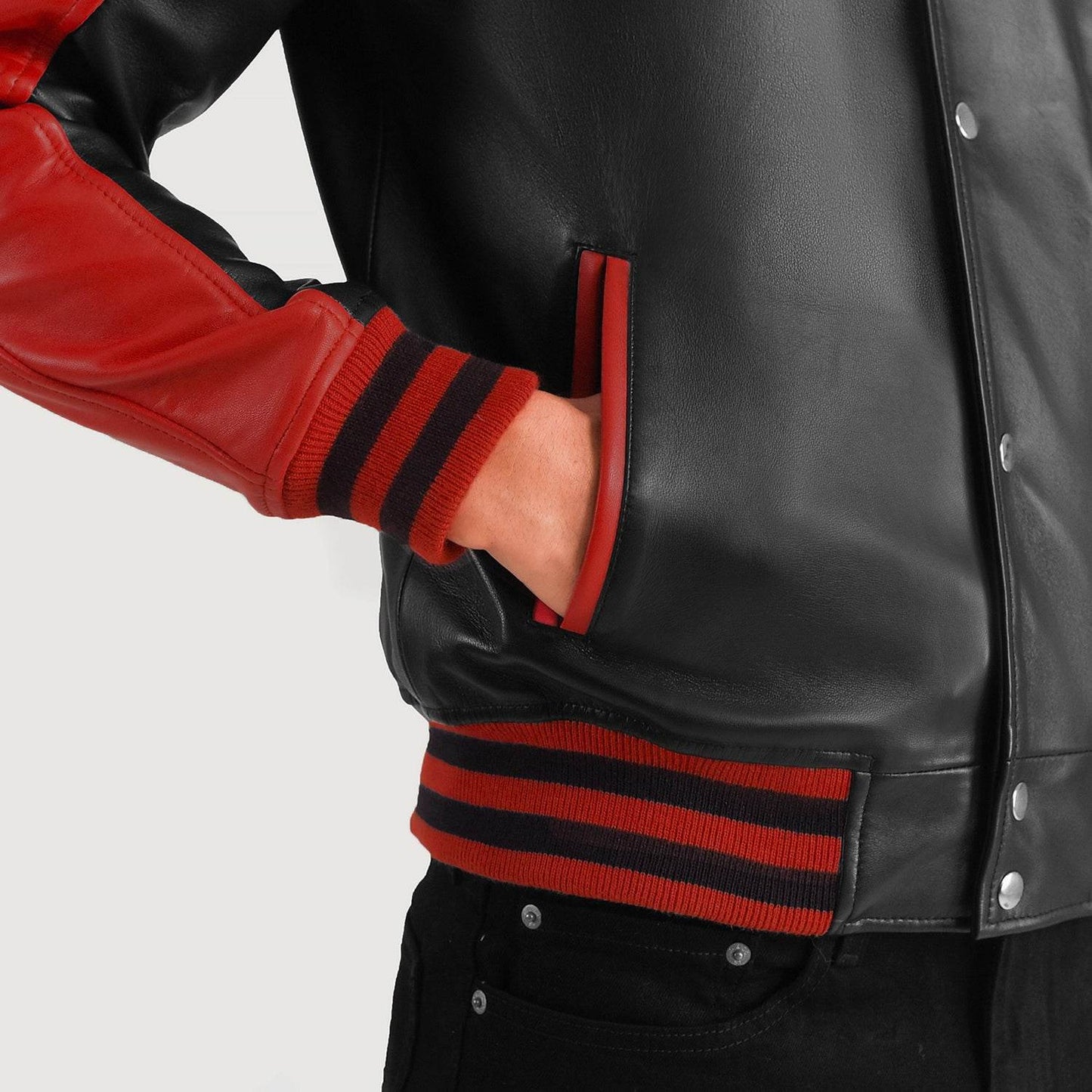 Faux Leather Varsity Jacket - CoreFlexInd