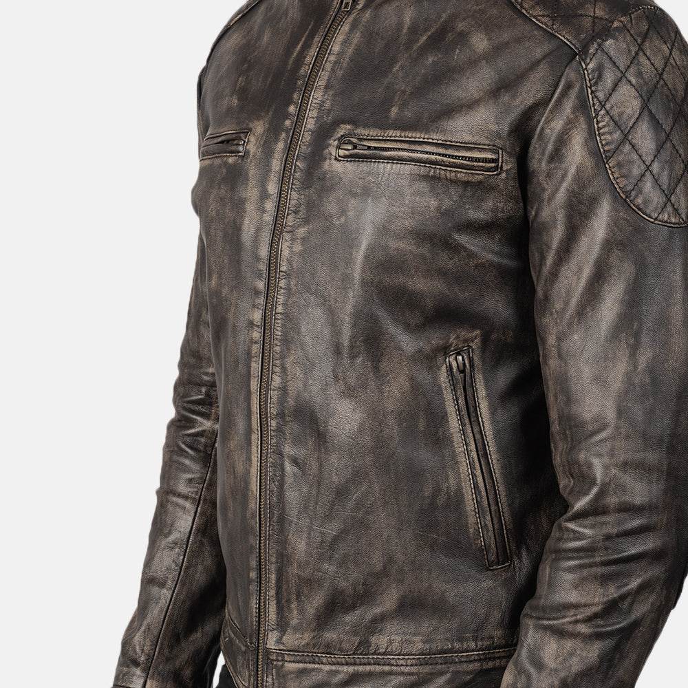 Gatsby Distressed Brown Leather Jacket - CoreFlexInd