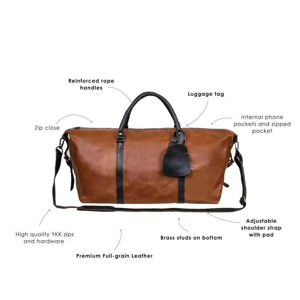 Genuine Leather Duffle Bag - CoreFlexInd