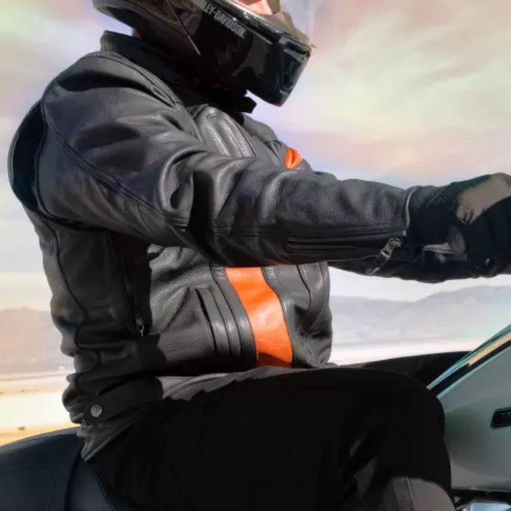 H-D Men's Leather Jacket Hwy 100 Waterproof - CoreFlexInd