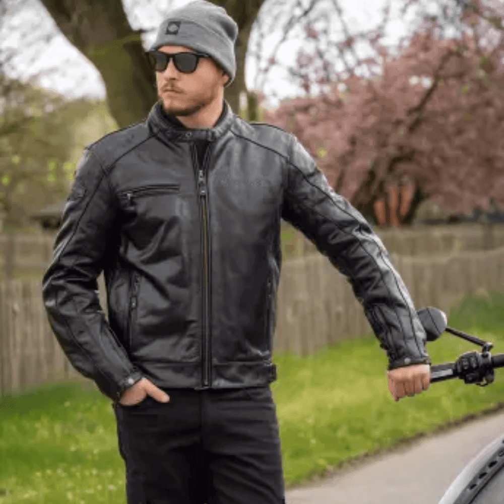 H-D Men's Reflective Skull Leather Jacket EC - CoreFlexInd