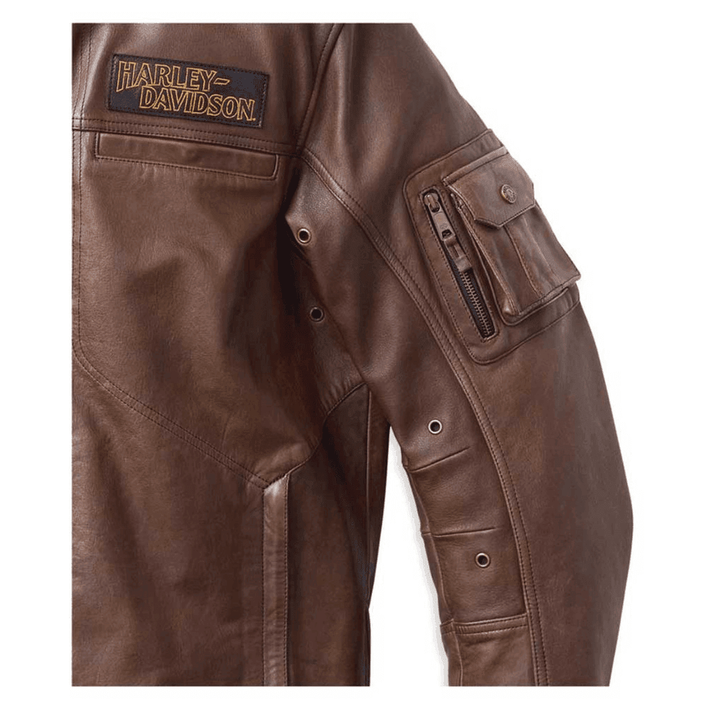 H-D Men's Ventura 3-IN-1 Midweight Leather Jacket, Brown - CoreFlexInd