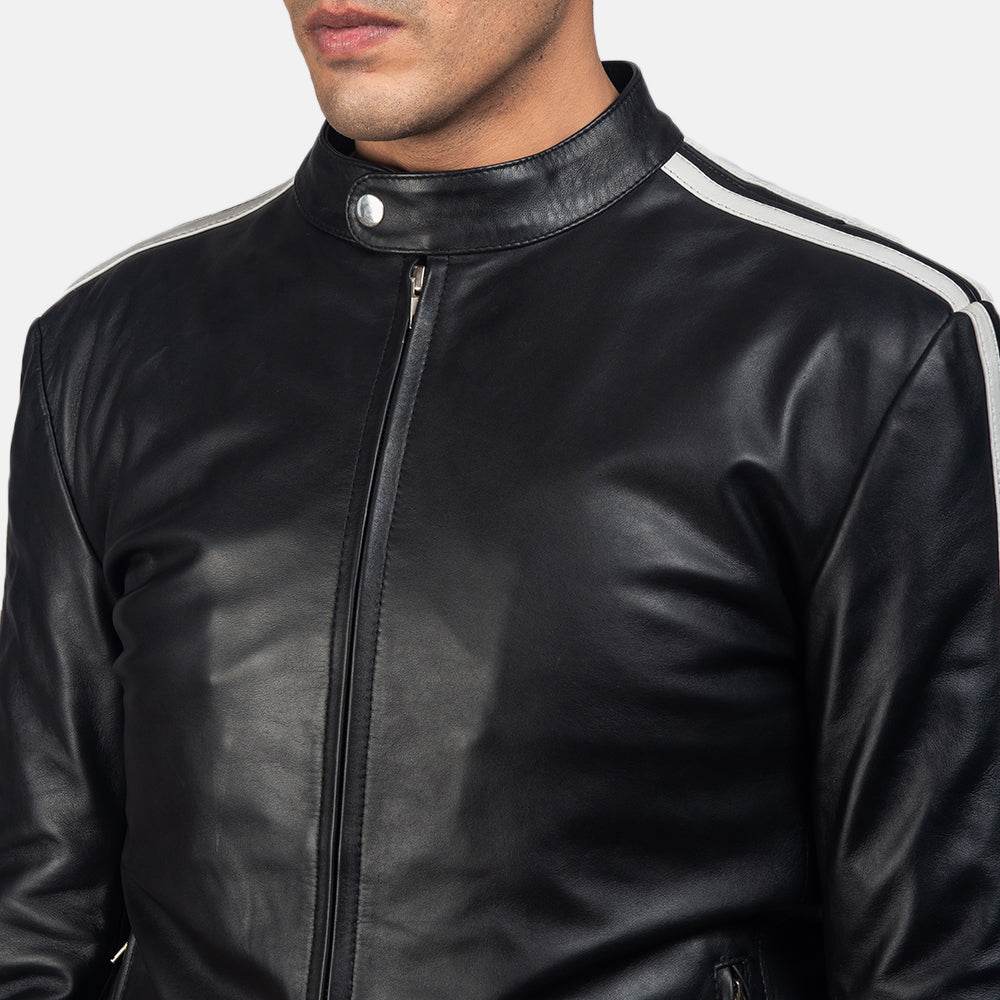Hank Black Leather Biker Jacket - CoreFlexInd