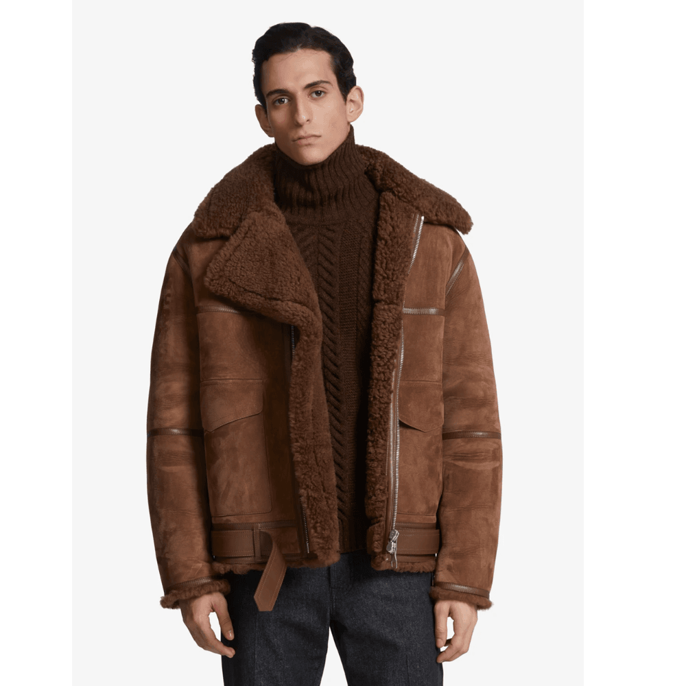 Hayes Quilted Spanish Shearling Sheepskin Car Coat - CoreFlexInd