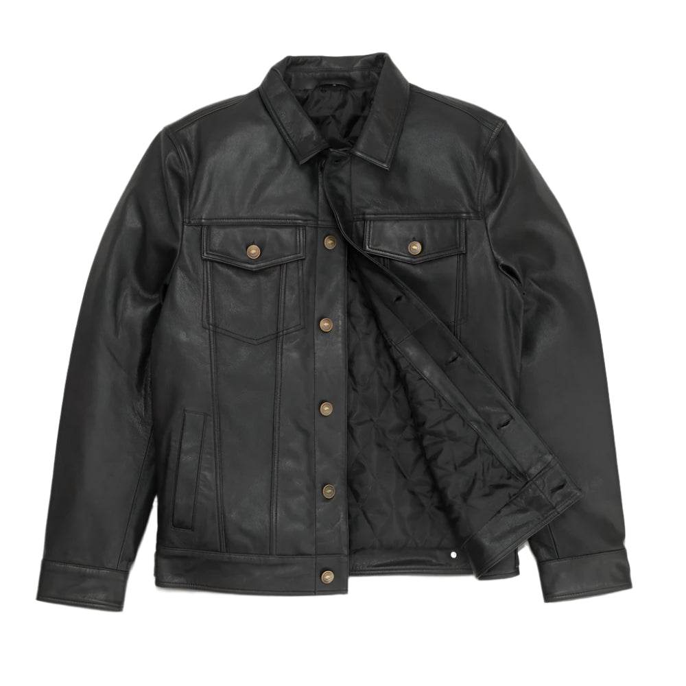 Johnson Diamond Classic Black Cafe Racer Biker Jacket - CoreFlexInd