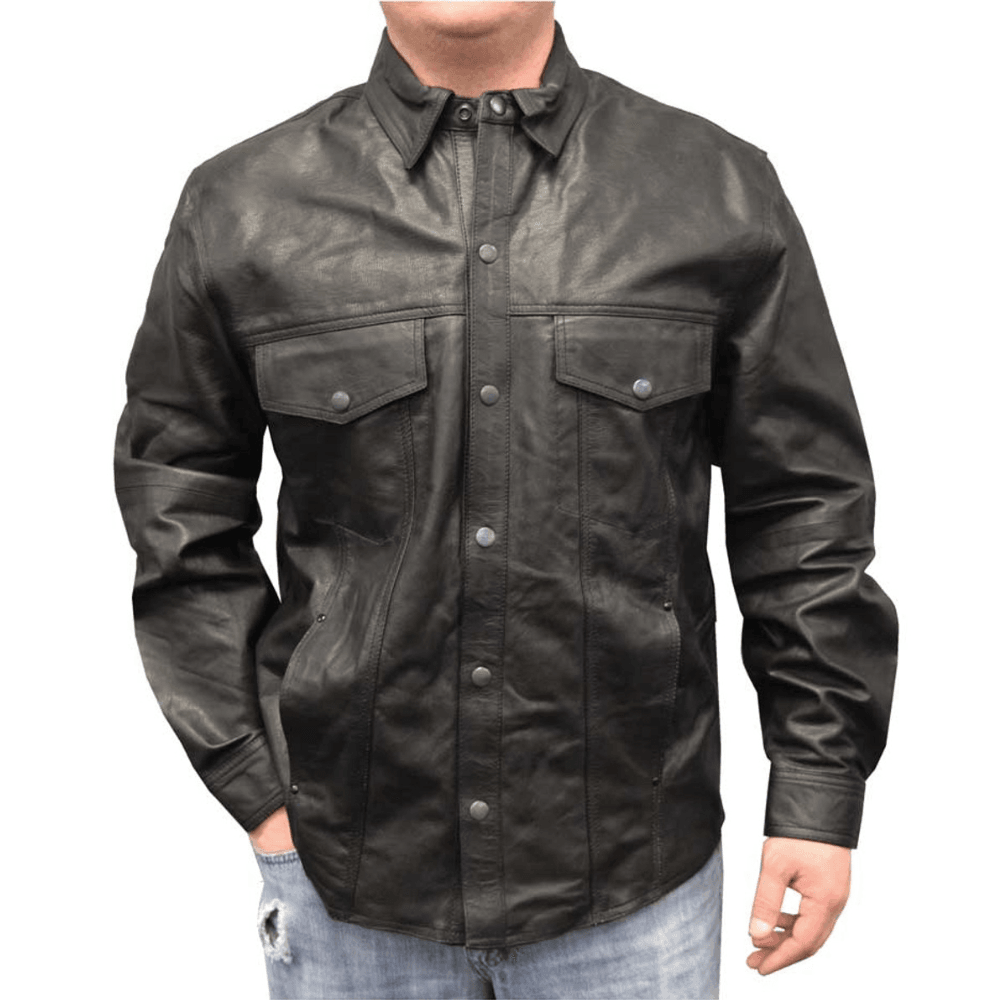 Leather Biker Shirt - CoreFlexInd