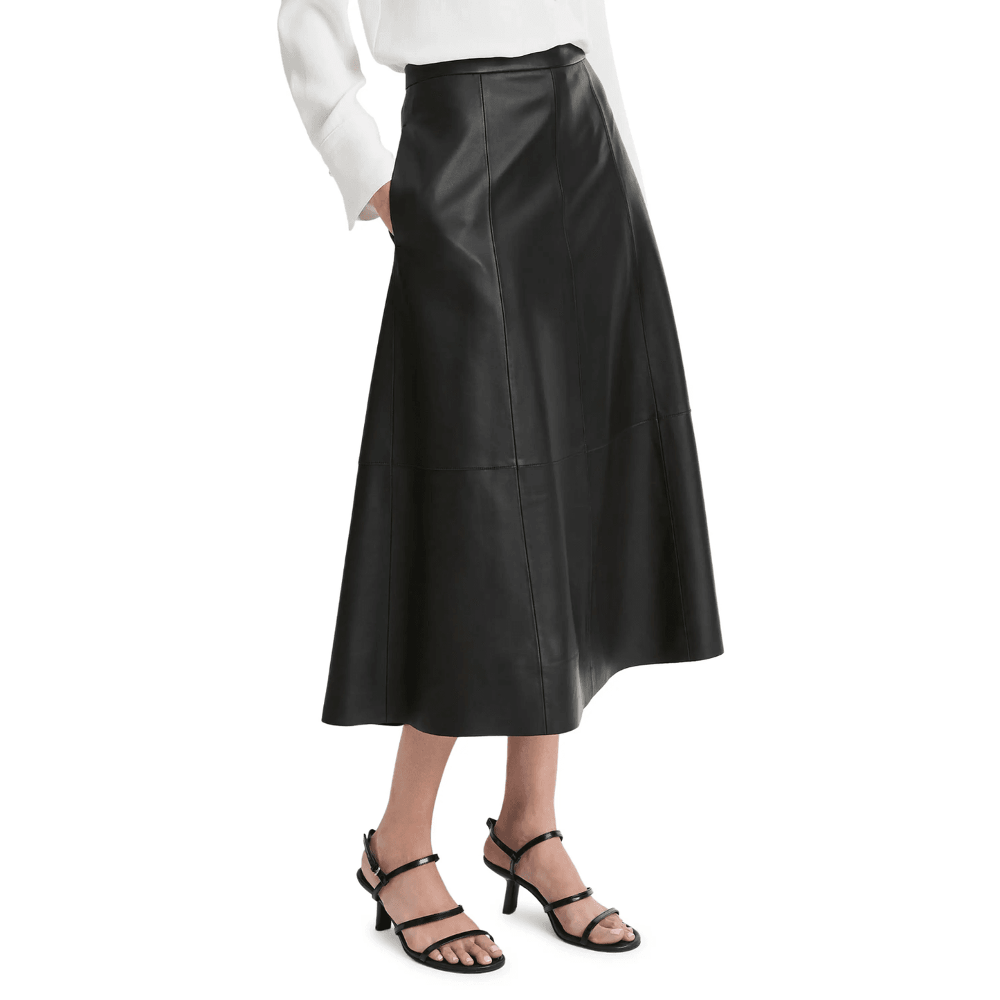 Leather Midi A Line Skirt - CoreFlexInd