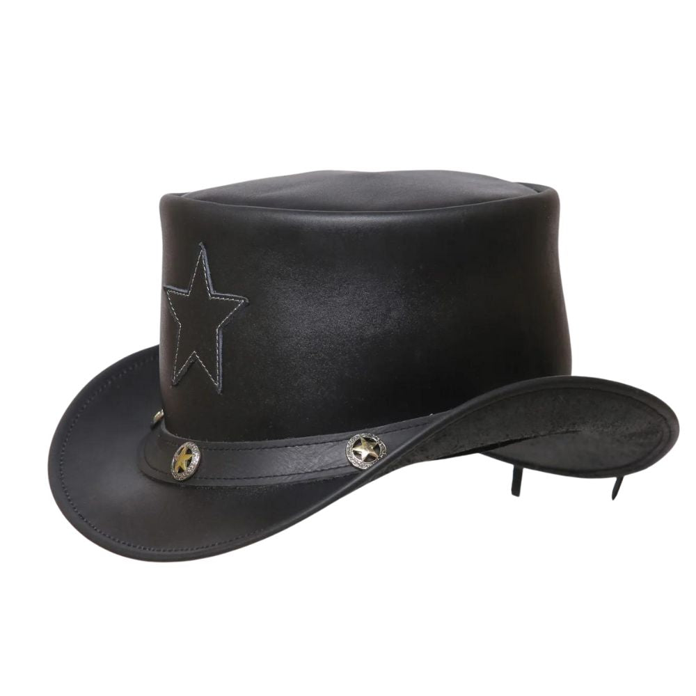 Leather Motorcycle Hat USA - CoreFlexInd