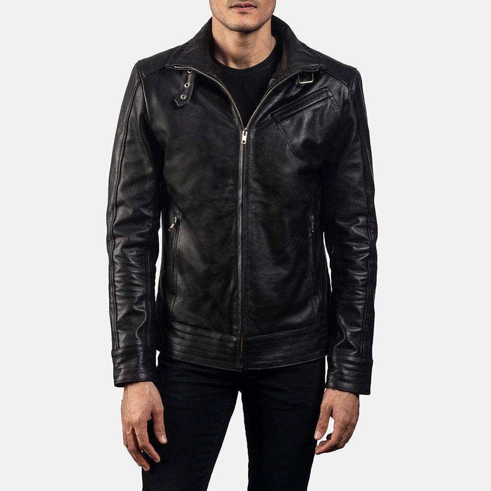 Legacy Black Leather Biker Jacket - CoreFlexInd