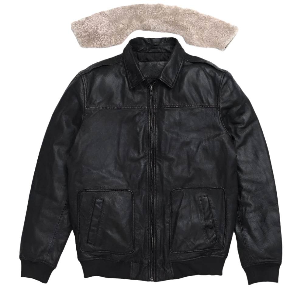 Limited Maverick Leather Bomber Jacket Black - CoreFlexInd