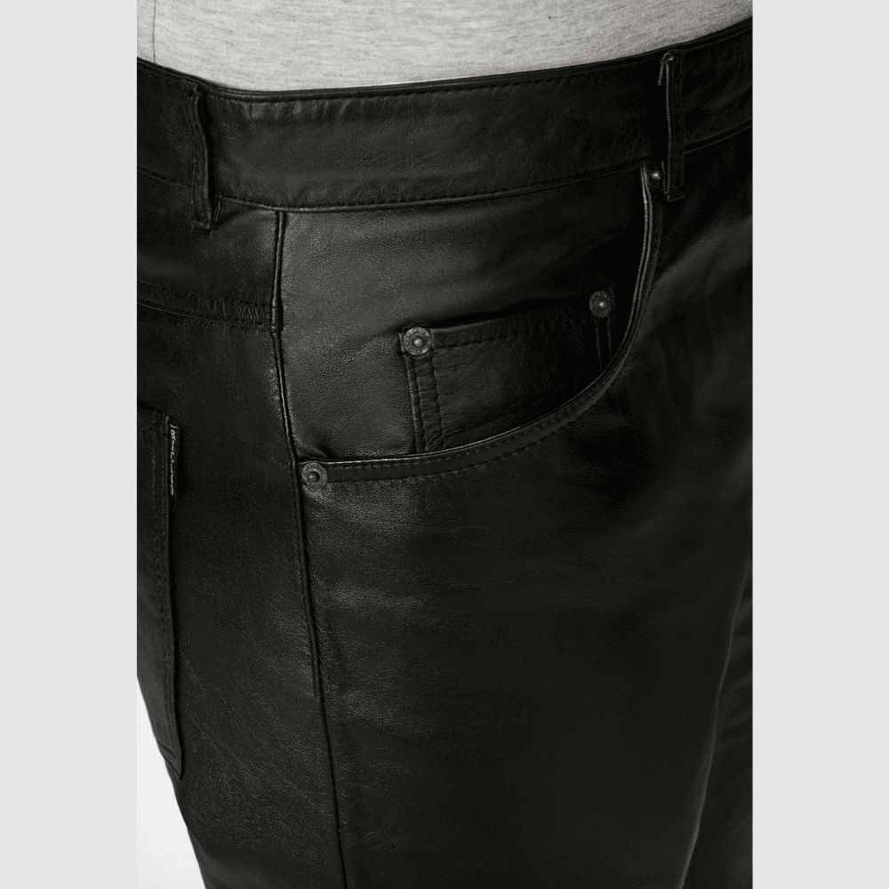 Men Leather Stacked Pants - CoreFlexInd