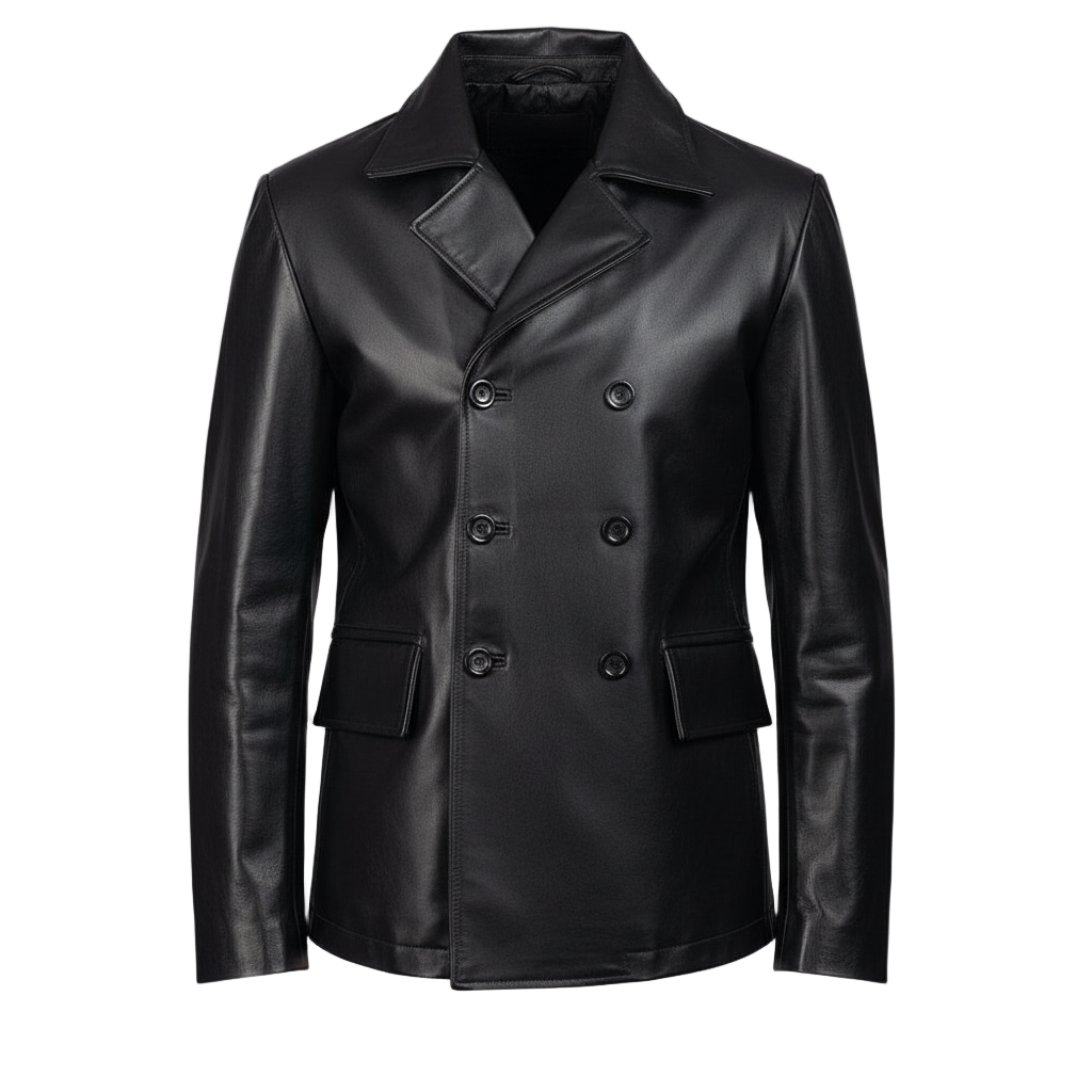 leather dress coats for men Men Long Leather Blazer, Perfect Fit and Customization Options – CoreFlexInd